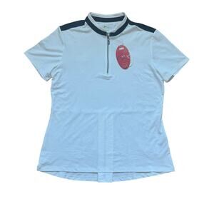NWT $80 Women's Greg Norman ML 75 Short Sleeve 1/4 Zip‎ Golf Polo Shirt L White